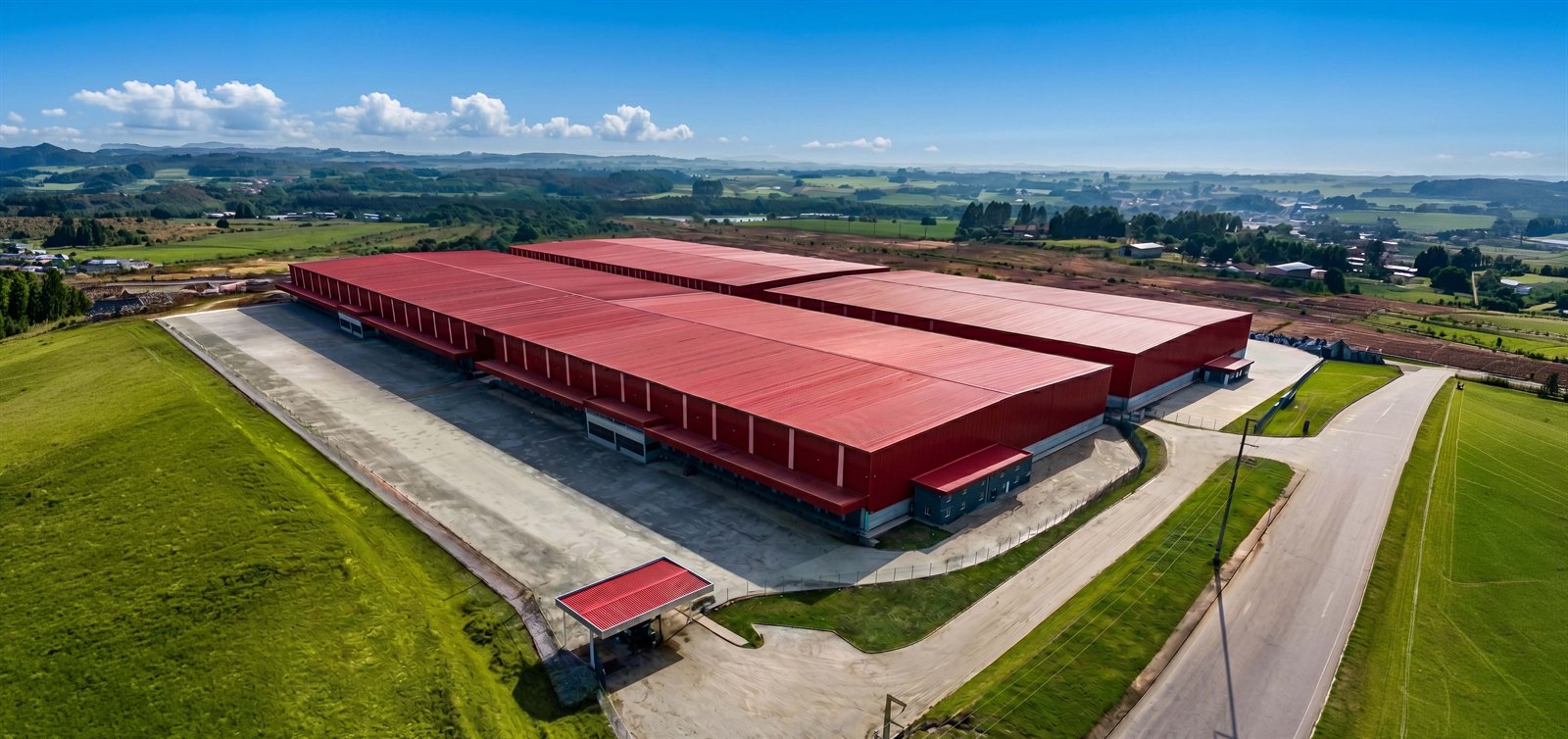 Vista aérea do centro de distribuição do Grupo Imppar Pneus
